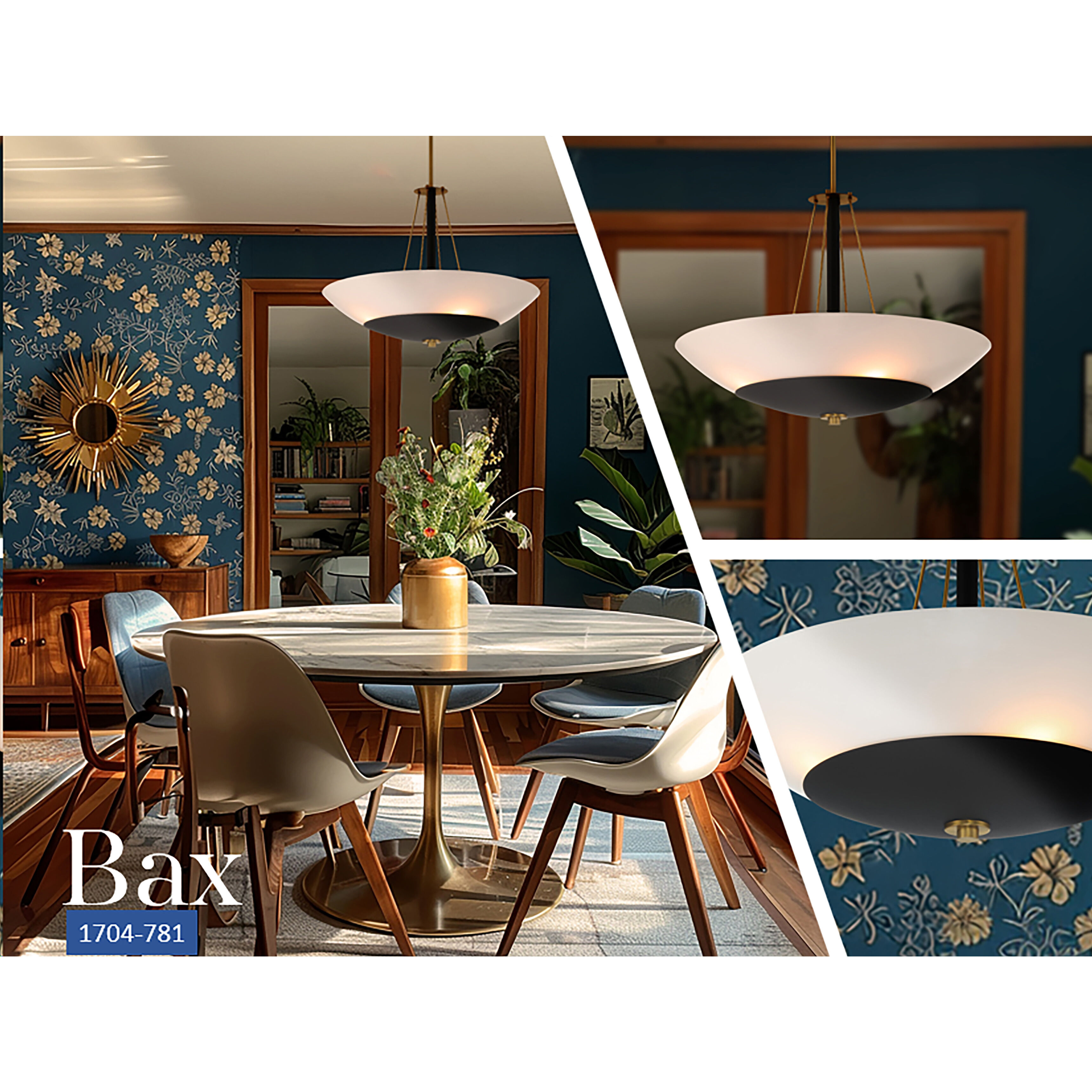 BAX 4 Light 24 inch Sand Coal and Soft Brass Pendant Ceiling Light